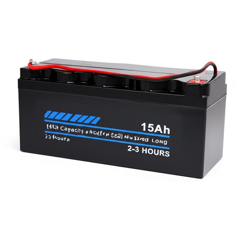 Akumulator elektryczny o dużej pojemności 15Ah zapewniający długi czas rozładowania 2-3 godziny